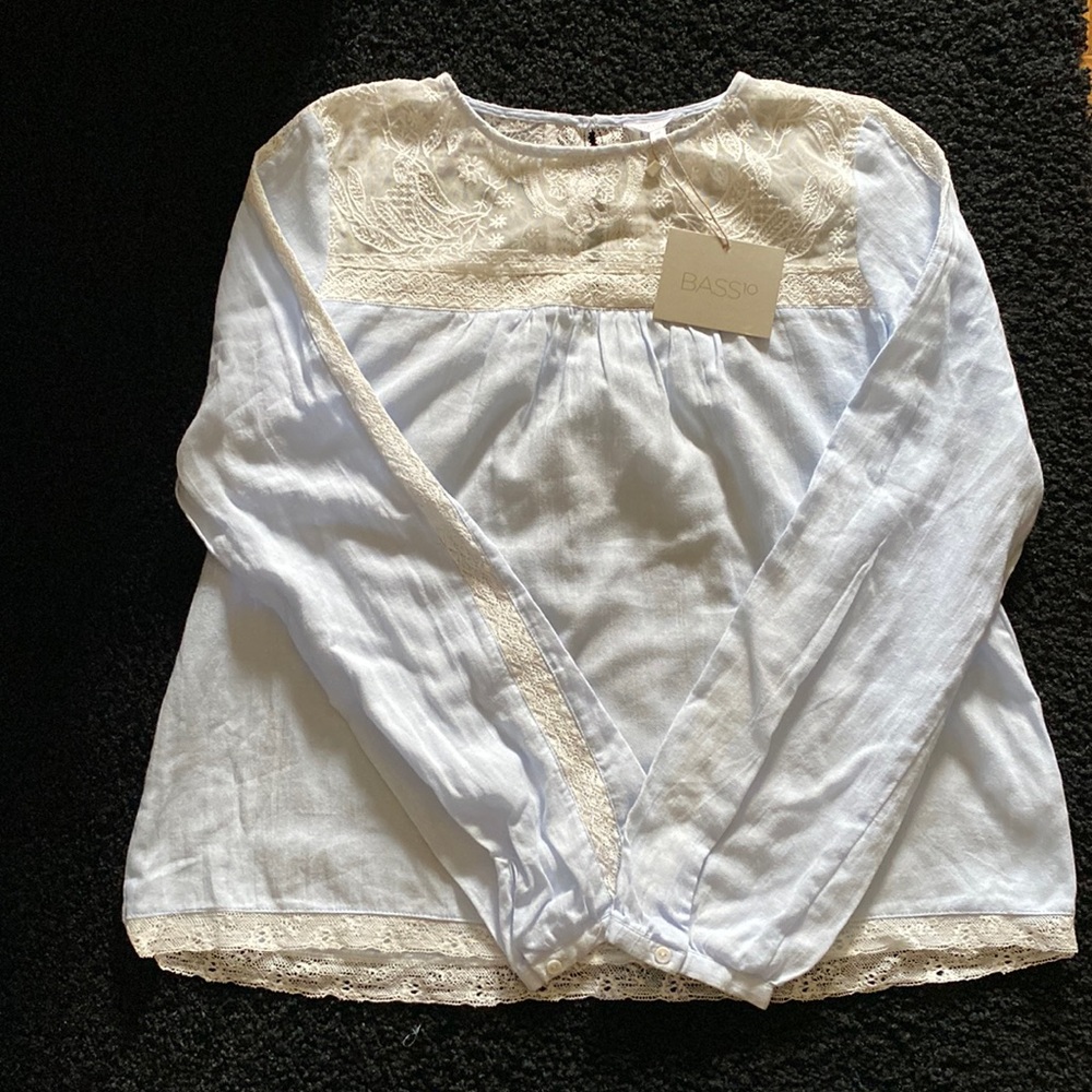 NWT bass10 blouse lace cotton - girls for age 16.